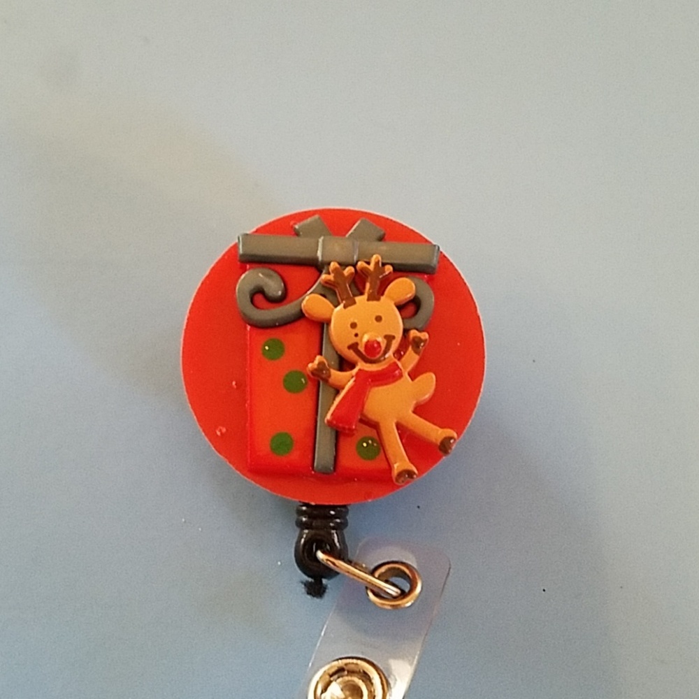 Raindeer Retractable Name Badge Holder